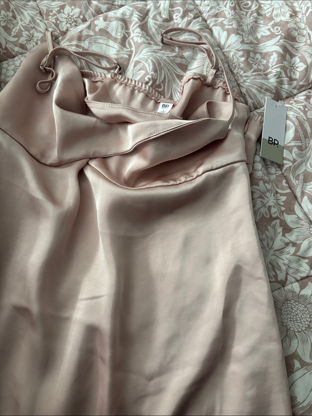 bp Satin Cowl Neck Slip Dress - Blush Pink
